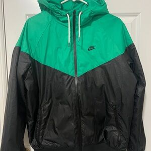 Nike Emerald and Black Hooded Jacket